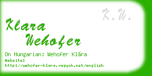 klara wehofer business card