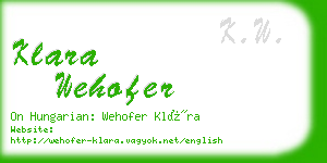 klara wehofer business card